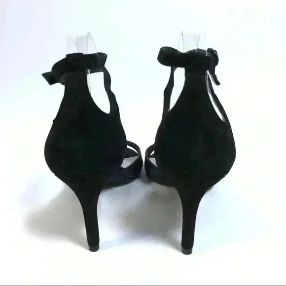 NEW Alfani Womens 9.5 Galeah Heels Black Peep Toe - Picture 4 of 9